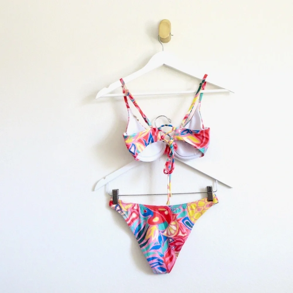 NEW! Kenny Flowers THE COLOMBIA Underwire Bikini Top and Bikini Bottom Set M